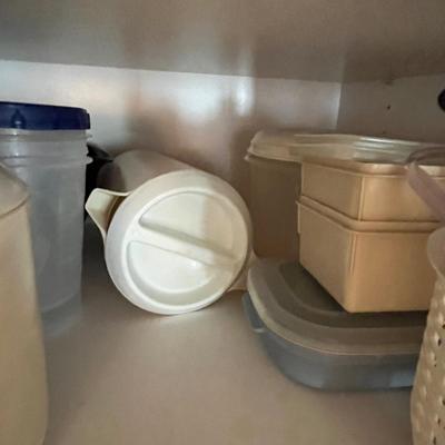 Cabinet of plastic items