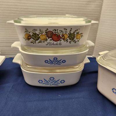 5 pieces w Lids Corning Ware Casserole Baking Dishes