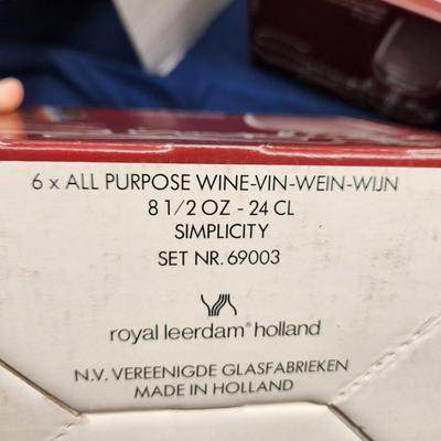 3 Sets of 12 Royal Leerdam Holland Glasses Wine Goblet Flute