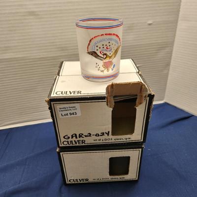 8 Vintage Culver Glasses Barware