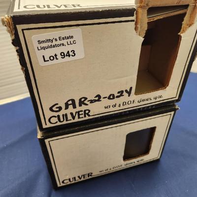8 Vintage Culver Glasses Barware
