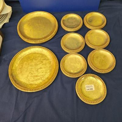 Yankee Candle Gold Leaf Rope Candle Plates
