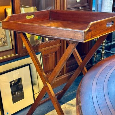 Antique Mahogany Butlerâ€™s Tray on Stand