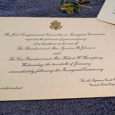 LBJ / Humphrey Inauguration Invites & more