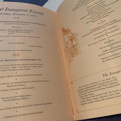 1967 California Governors Inauguration Program Reagan