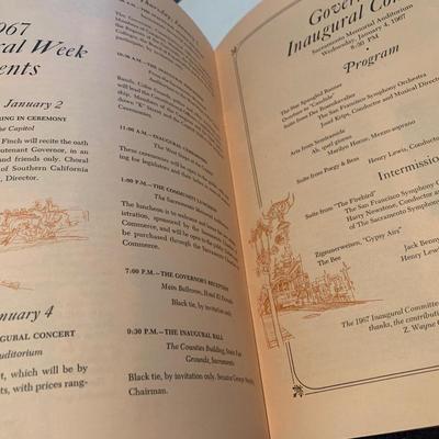 1967 California Governors Inauguration Program Reagan