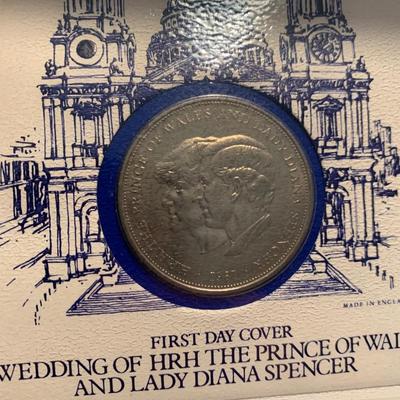 Lady Diana Wedding Tribute First Day Cover & Coin