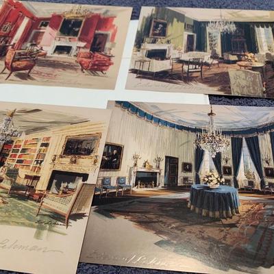 Edward Lehman SIGNED White House Rooms Christmas Cards