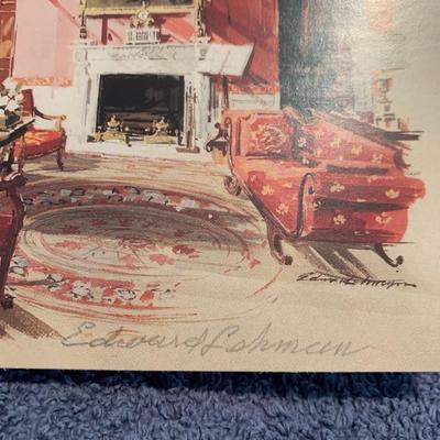 Edward Lehman SIGNED White House Rooms Christmas Cards