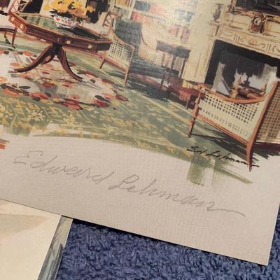 Edward Lehman SIGNED White House Rooms Christmas Cards