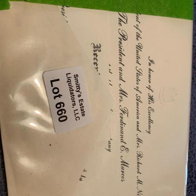 1969 Ferdinand Marcos Invite Nixon