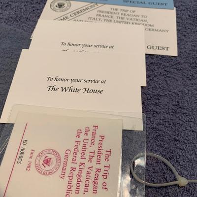1982 President Reagan Vatican Europe Visit VIP Passes