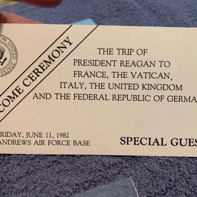 1982 President Reagan Vatican Europe Visit VIP Passes