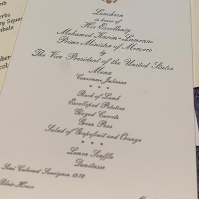 Huge Lot - State Dinner / Dignitary Dinner Invites Menus