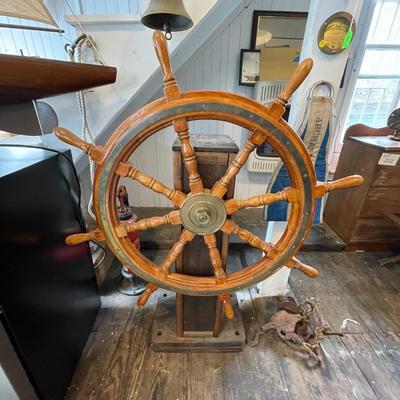 N206 Vintage Shipâ€™s Oak Wheel