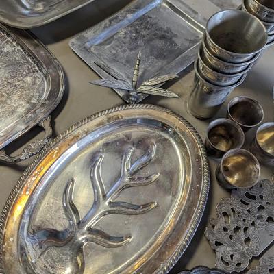 Silver Plated Serving Dishes & Pewter Dishes