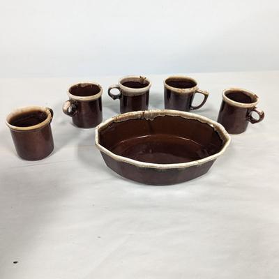 Oven Proof McCoy Cups & Dish