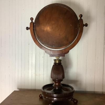 303 Antique Sheraton Style Walnut Pedestal Swivel Mirror