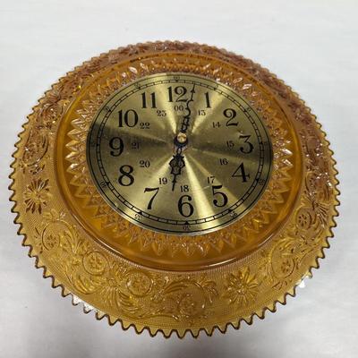 Tiara Glass Amber 12" Clock