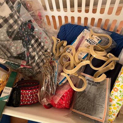 Tub of sewing items
