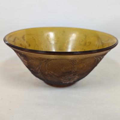 Tiara Amber Glass Bowl