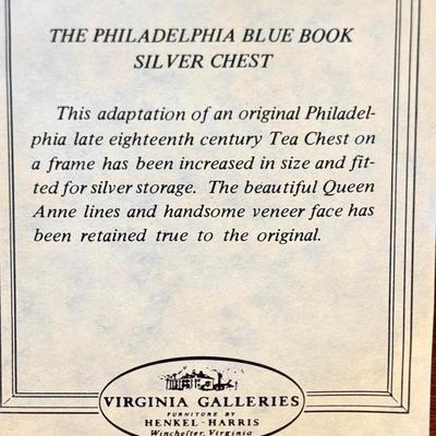 Vintage Philadelphia Blue Book Silver Chest