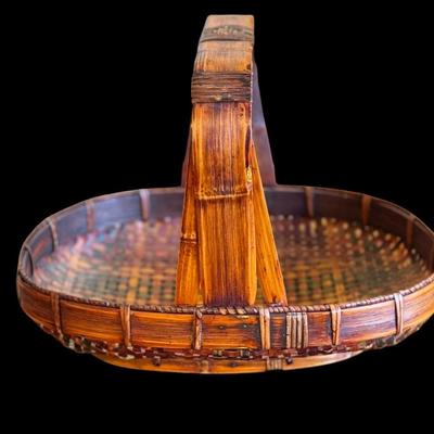 Wood Handle Woven basket
