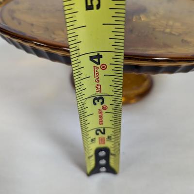 Tiara Glass Amber Cake Platter