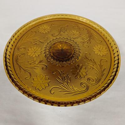 Tiara Glass Amber Cake Platter