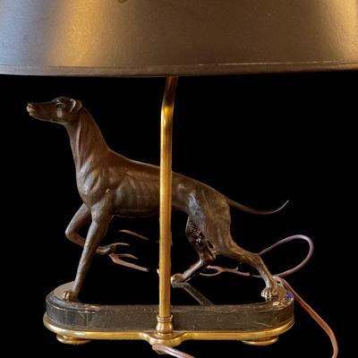 Bronze Greyhound Sculptured lamp