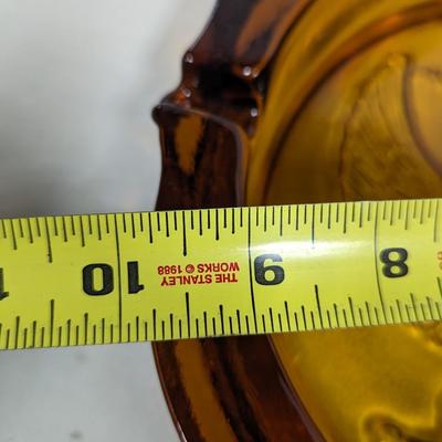 Tiara Amber Glass 10" American Eagle Ashtray