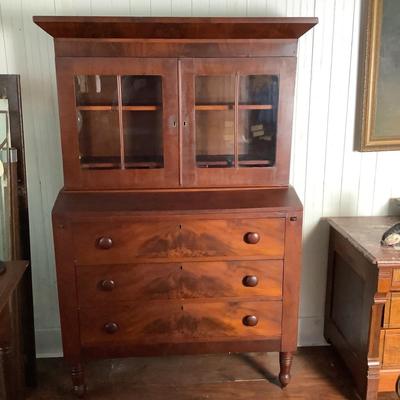 308 Antique American Rosewood Veneer Secretary Desk