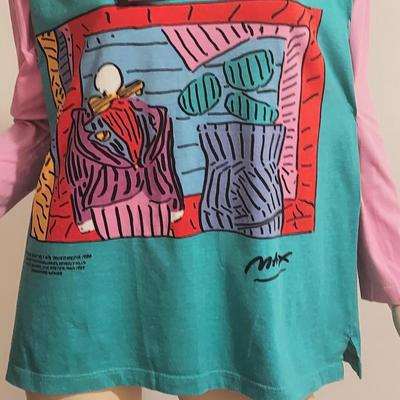 Vtg Peter Max Rare Neo Max Top/& Tie Red Room by Dega 1978