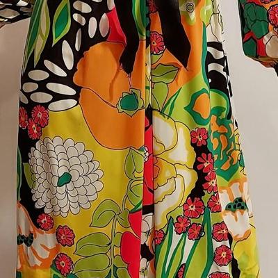 Vtg 60s Timeless Flower Power Creation by Marion Rigney Ltd dress