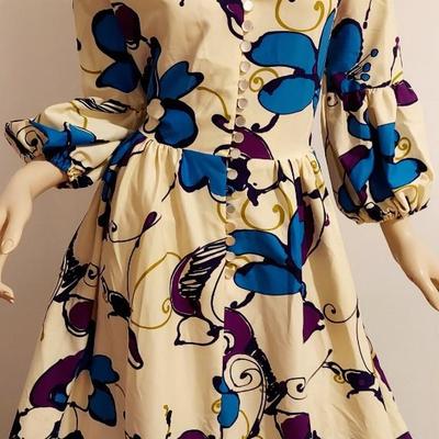 Vtg Iconic Amazing Hawaiian Maxi Hostess Gown by Sydney. Honolulu