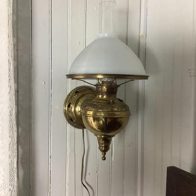 N327 Vintage Brass Electrified Oil Wall Lamp