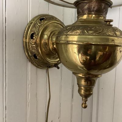N327 Vintage Brass Electrified Oil Wall Lamp
