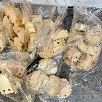 Huge Lot of unfinished wood cutout shapes w/ drilled holes