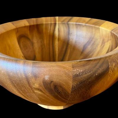 Nambe Butterfly Wooden Salad Bowl with Tongs