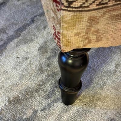 Vintage Persian Rug Upholstered on Ottoman/Bench