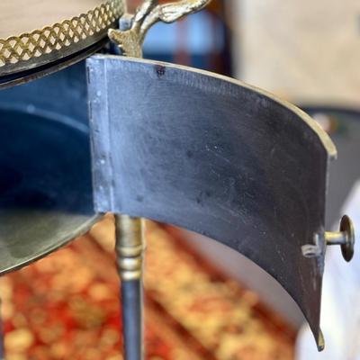 Vintage Trouvailles French Empire Metal Drum Tray Table