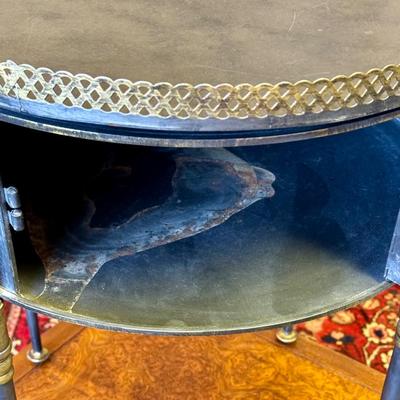 Vintage Trouvailles French Empire Metal Drum Tray Table