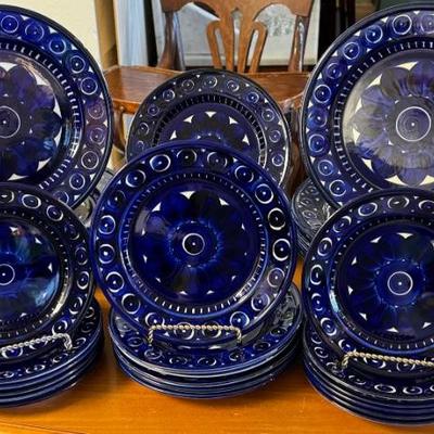 Arabia of Finland Valencia Service for 12 Cobalt Blue