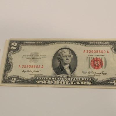 1953 2 DOLLAR RED SEAL BILL