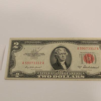 1953 A 2 Dollar Bill Red Seal