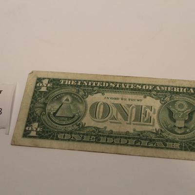 1957 B Blue Seal 1 Dollar Bill Silver Certificate