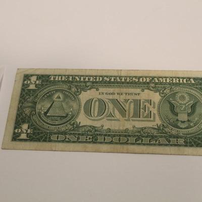 1957 B Blue Seal 1 Dollar Bill Silver Certificate