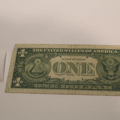 1957 B Blue Seal 1 Dollar Bill Silver Certificate