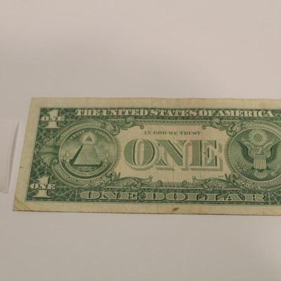1957 B Blue Seal 1 Dollar Bill Silver Certificate