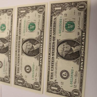 5 Consecutive 2003 1 Dollar Bills STAR NOTES